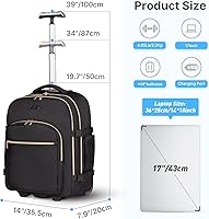 DEVPNR Rolling Backpack for Women, 17-Inch Laptop, 25L — image 2