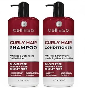 BELLISSO Curly Hair Shampoo and Conditioner Set, 16.9 Fl Oz Review