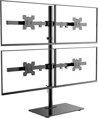 WALI GMF004 Freestanding Quad Monitor Mount for 17-27 Inch Screens
