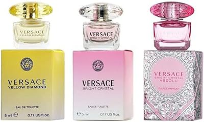 Versace Women's Mini Perfume Gift Set – Absolu, Bright Crystal, Yellow Diamond (0.17 oz each)