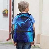 Wolf Blue Galaxy Wolf Backpack for Boys and Girls — image 7