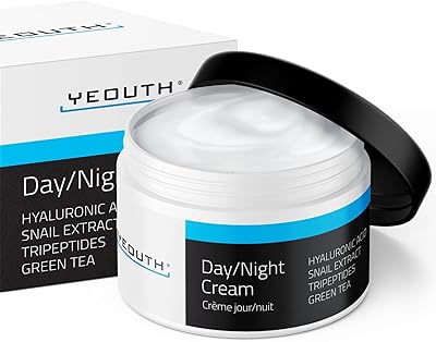 YEOUTH Day Night Face Moisturizer with Hyaluronic Acid, Snail Mucin & Copper Tripeptide, 4oz