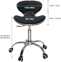 SALONFACTORY Multi-Purpose Adjustable Rolling Stool with Backrest — image 2