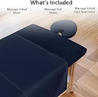 Cottingon 3 Piece Massage Table Sheet Set, Navy Blue — image 3