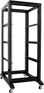 Raising Electronics 27U 4-Post Open Frame Server Rack 24″ Depth