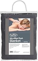ForPro Microfiber Plush Massage Blanket, Cool Grey, 60″ W x 90″ L — image 1
