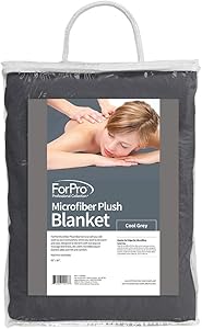 ForPro Microfiber Plush Massage Blanket, Cool Grey, 60″ W x 90″ L Review