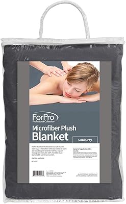 ForPro Microfiber Plush Massage Blanket, Cool Grey, 60″ W x 90″ L