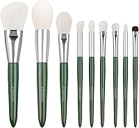 EVRCHGIEA Natural Goat Hair Makeup Brush Set, 9 Pieces - Green — image 1
