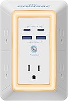 POWSAF 5 Outlet Surge Protector with 4 USB Ports — image 1