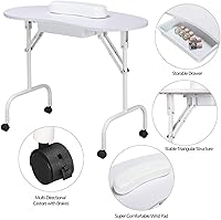 Yaheetech 37-inch Foldable Manicure Table with Swivel Chair Set — image 5