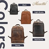 Miracttld Leather Backpack for Men 15.6″ Laptop Backpack — image 5