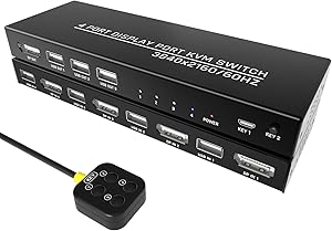 DiamondTiger 4-Port DisplayPort KVM Switch