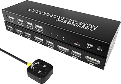 DiamondTiger 4-Port DisplayPort KVM Switch