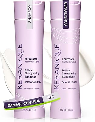 Keranique Shampoo and Conditioner Set for Damaged Hair