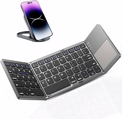 JPHTEK Foldable Bluetooth Keyboard with Touchpad