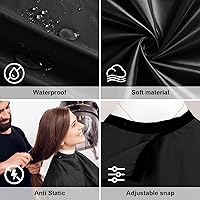 AUECOOME Hair Salon Cape Waterproof Black 51″ x 59″ — image 5