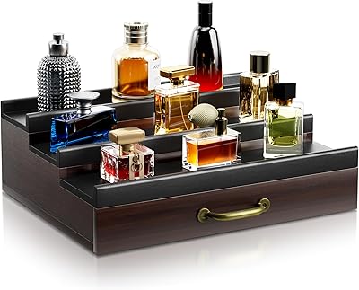 YIKIBOX Cologne Organizer for Men - Dark Brown