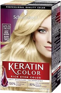 Schwarzkopf Keratin Color Anti-Age Hair Color Cream 12.0 Light Pearl Blonde Review