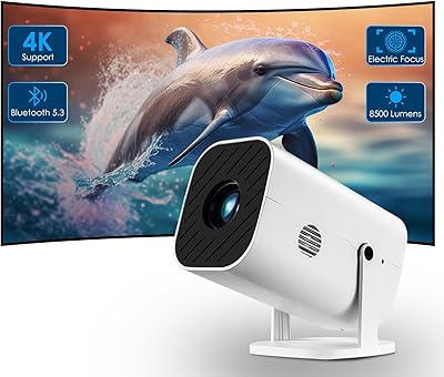 KEJOG 180° Adjustable Stand Electric Focus Mini Projector, 1080P