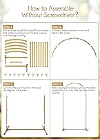 Minetom 7.2FT Metal Backdrop Stand with Wedding Arch Cover Spandex — image 5