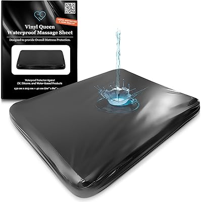 Eroticgel Black Vinyl Queen Waterproof Massage Bed Sheet