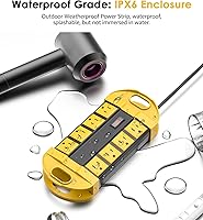 CCCEI Outdoor Power Strip with 8 Outlets, 15FT Extension Cord, Waterproof, Surge Protector — image 2