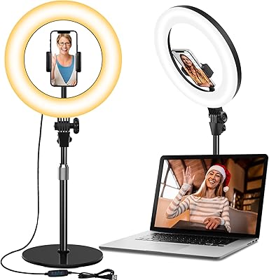 Yarrashop 10.5″ Desk Ring Light with Stand