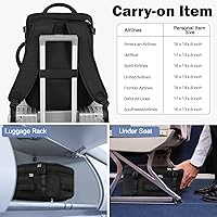 Rinlist Black Rectangular Travel Backpack 15.6-inch Laptop Bag — image 3