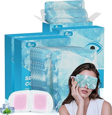 ZHENYEMEI Hydrogel Self Cooling Eye Mask, 32 Packs