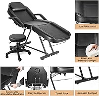 Artist Hand Adjustable Massage Table with Free Barber Stool — image 4
