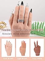 PALPTASN Silicone Practice Hand for Acrylic Nails with Stand Bracket (Right Hand, Ivory White) — image 5