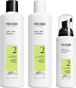 Nioxin Scalp & Hair Thickening System Kit for Thinning Hair - 3 Month Supply