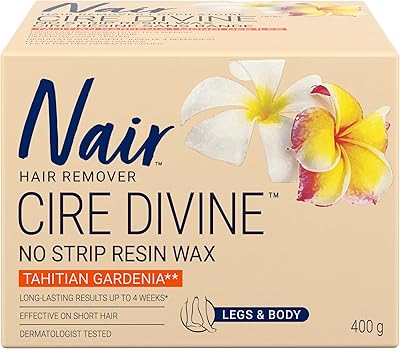 Nair Cire Divine Microwaveable Body Hair Removal Wax Kit, Tahitian Gardenia, 400g