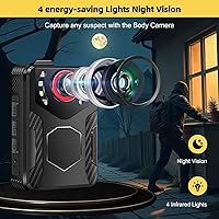 rgjzkgn 1080P FHD Body Camera with Audio and Video Recording, 128GB, Night Vision — image 4