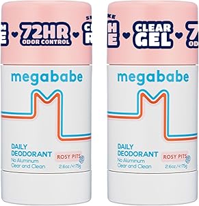 Megababe Daily Deodorant - Rosy Pits 2.6oz 2-Pack