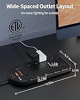 DEPOW 15Ft Power Strip Surge Protector with 24 Outlets and 6 USB Ports — image 4