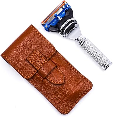 Parker Travel Fusion Safety Razor with Leather Sheath