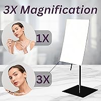 JERDON Rectangular Tabletop Vanity Mirror - 5-inch x 8-inch with 3X Magnification — image 2