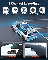 Kingslim O3PRO 3 Channel 5G WiFi Dash Cam with 64GB Card — image 6