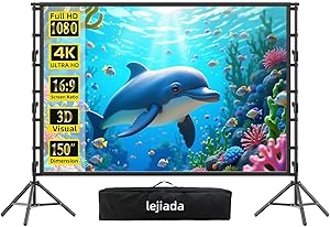 Lejiada 150" Portable Projector Screen with Stand Review