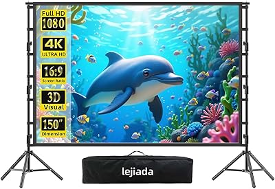 Lejiada 150" Portable Projector Screen with Stand
