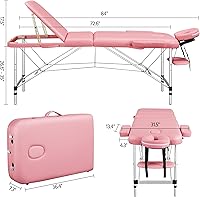 Yaheetech Portable Massage Table Pink 23 inch — image 3