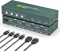 EVATEK 4K@60Hz HDMI KVM Switch for 4 Computers & 2 Monitors — image 1