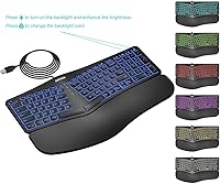 Arteck Ergonomic USB Wired Keyboard with Wrist Rest — image 6