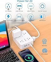 HANYCONY 25 Ft Extension Cord with 8 Outlets and 4 USB Ports — image 7
