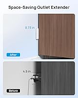 TROND Flat Plug Power Strip with Outlet Cover 10ft — image 5