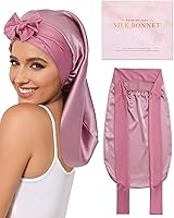 AWAYTR 100% Mulberry Silk Bonnet - Long Hair Sleeping Cap — image 1
