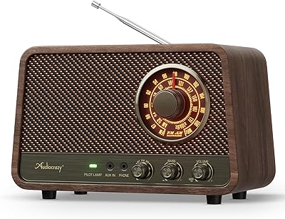Audiocrazy Vintage Wooden AM FM Bluetooth Radio