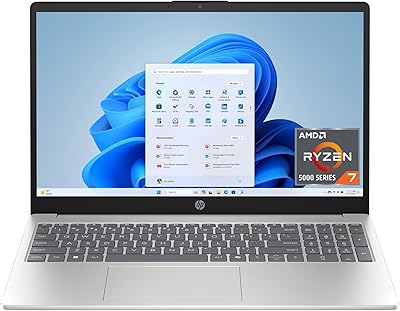 HP 15.6-inch Laptop, AMD Ryzen 7 5825U, 8GB RAM, 512GB SSD